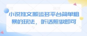小说推文搬运多平台简单粗暴的玩法，听话照做即可-聊项目