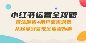 小红书运营全攻略:算法解析+用户需求洞察,从起号到变现全流程拆解-聊项目