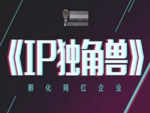 IP独角兽,孵化网红企业,ip教程-聊项目