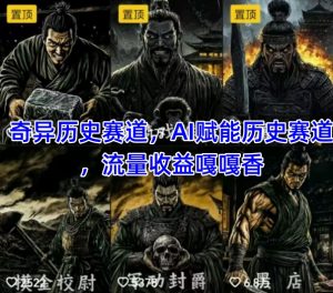 抖音奇异历史赛道,AI赋能历史赛道,流量收益嘎嘎香,狂撸伙伴计划-聊项目