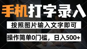 纯手机打字录入项目,按照图片的字输入即可 ,操作简单零门槛24小时都可以做-聊项目