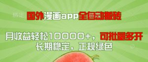 国外漫画app全自动搬砖项目，月收益轻松10000+，可批量多开！！！-聊项目