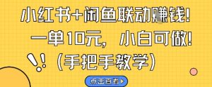 小红书+闲鱼联动挣钱,一单10元,小白可做-聊项目