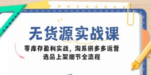 无货源实战课:零库存盈利实战,淘系拼多多运营,选品上架细节全流程-聊项目