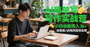 AI商单写作实战营,小白也能周入3k+,给普通人的低风险创业课-聊项目