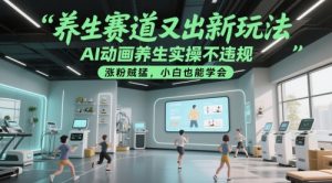 养生赛道又出新玩法，AI动画养生实操不违规，涨粉贼猛，小白也能学会-聊项目