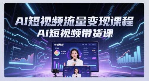 Ai短视频流量变现课程，Ai短视频带货课-聊项目