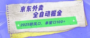 2025新风口,京东外卖全自动掘金,单窗口100+【揭秘】-聊项目