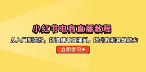 小红书电商直播教程,从入门到进阶,打造爆单直播间,提升数据复盘能力-聊项目