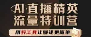 AI直播精英官方特训营,直播底层逻辑和ai实操技巧,用好工具让挣米更简单-聊项目