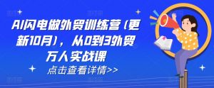 AI闪电做外贸训练营(更新25年5月),从0到3外贸万人实战课-聊项目