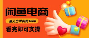 闲鱼高利润电商,入门到出单只需3小时,每天利润1000-聊项目
