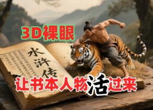 书本人物裸眼3D视频,新的玩法,流量超猛,保姆级教程-聊项目