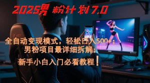 2025男粉计划7.0,全自动变现模式,轻松日入5张+,新手小白必看课程-聊项目
