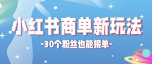 小红书商单新玩法,30个粉丝也能接单,一个月接三单赚了150+!适合新手小白操作-聊项目