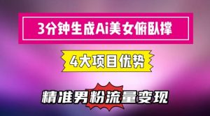 3分钟生成AI美女俯卧撑短视频:轻松起号,精准流量变现利器-聊项目
