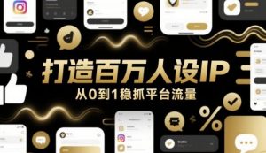 打造百万人设IP,从0到1稳抓平台流量-聊项目