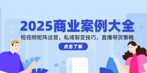 2025商业案例大全，短视频矩阵运营，私域裂变技巧，直播带货策略-聊项目