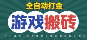 全自动游戏打金搬砖，不用守着照样日入1k，起号快收益快，火爆搬砖项目【揭秘】-聊项目