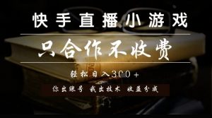 快手直播小游戏，只合作不收费，你出账号我出技术， 分润模式【揭秘】-聊项目