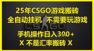 25年CSGO游戏搬砖，全自动运行，不需要玩游戏，手机操作日入3张(不是汇率搬砖)【揭秘】-聊项目