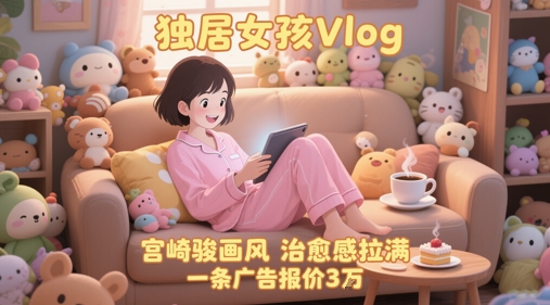 单个账号涨粉71W！用AI制作独居女孩Vlog，宫崎骏画风，治愈感拉满，一条广告报价3W-聊项目