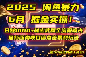 2025闲鱼暴力掘金实操!日赚1000+秘密武器全流程曝光,最新蓝海项目信…-聊项目