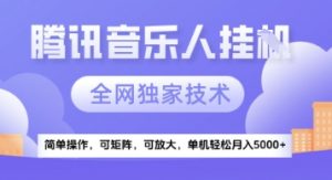 【腾讯音乐挂G】独家技术,项目红利期,可矩阵可放大,稳定月入5k+【揭秘】-聊项目