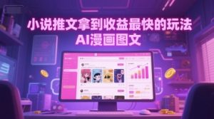 小说推文拿到收益最快的玩法,AI漫画图文-聊项目