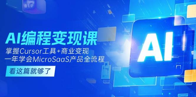 AI编程变现课：掌握Cursor工具+商业变现，一年学会MicroSaaS产品全流程-聊项目
