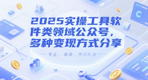 2025实操工具软件类领域公众号，多种变现方式分享-聊项目