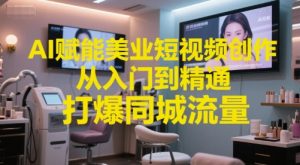 AI赋能美业短视频创作，从入门到精通，打爆同城流量，超级AI工具短视频实操落地-聊项目