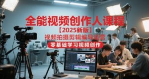 全能视频创作人课程【2025新版】视频拍摄剪辑编导运营,零基础学习视频创作-聊项目