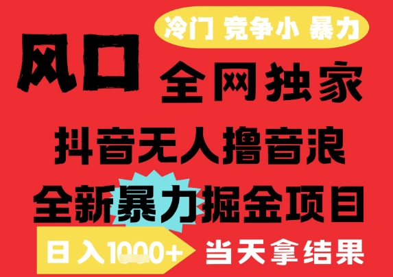 25年6月高爆抖音无人直播最新撸音浪掘金项目，解放双手小白可做，无脑日入1k+，门槛低【揭秘】-聊项目