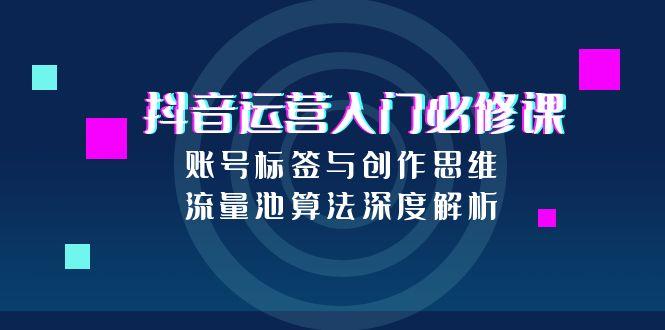 抖音运营入门必修课，账号标签与创作思维，流量池算法深度解析-聊项目