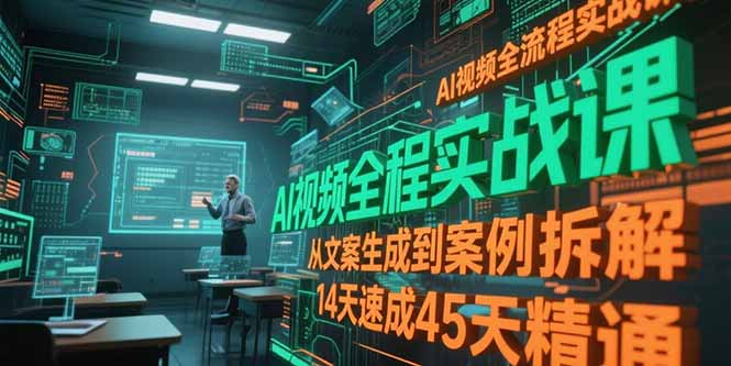 AI视频全流程实战课，从文案生成到案例拆解，14天速成45天精通-聊项目