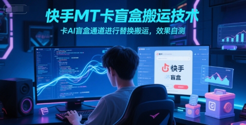 快手MT卡盲盒搬运技术，卡AI盲盒通道进行替换搬运，效果自测-聊项目