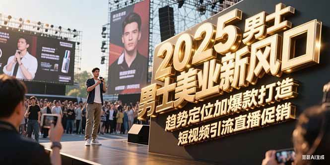 2025男士美业新风口，趋势定位加爆款打造，短视频引流直播促销-聊项目
