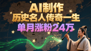 暴力起号！用AI制作历史名人传奇一生，单月涨粉24万，涨粉+变现赛道黑马来了-聊项目