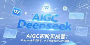 AIGC初阶实战营：Deepseek专项教学，从写作模板到WPS部署-聊项目