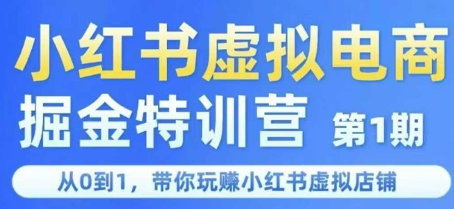 小红书虚拟电商掘金特训营第1期，从0到1，带你玩转小红书虚拟店铺-聊项目