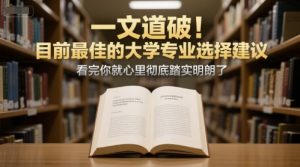 付费文章:一文道破!目前最佳的大学专业选择建议,看完你就心里彻底踏实明朗了-聊项目