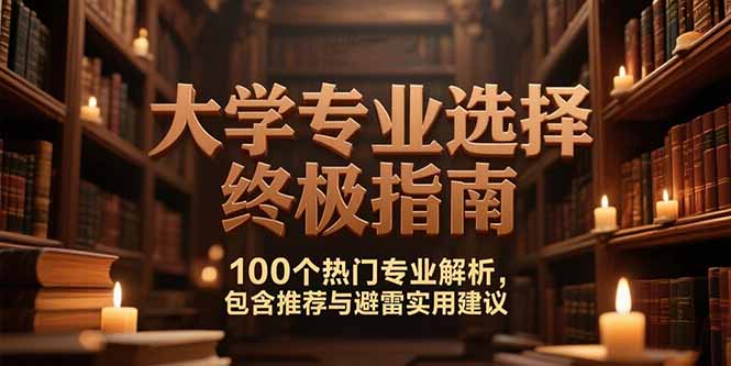 付费文：大学专业选择终极指南,100个热门专业解析,包含推荐与避雷实用建议-聊项目