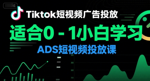 Tiktok短视频广告投放，适合0-1小白学习ADS短视频投放课-聊项目