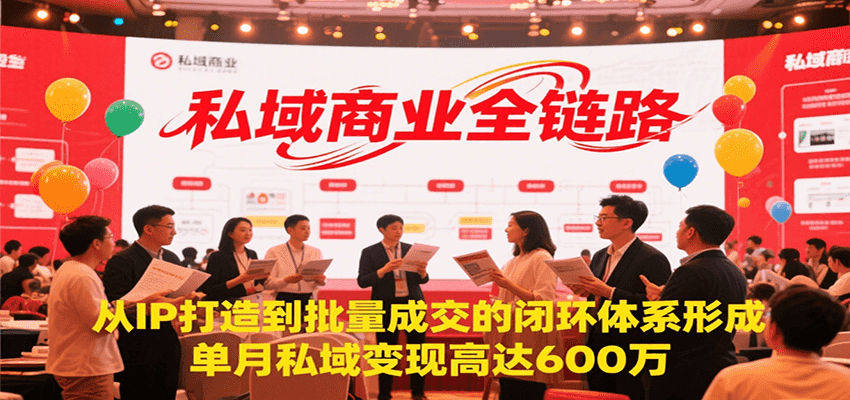 私域商业全链路，从IP打造到批量成交的闭环体系形成，单月私域变现600万-聊项目