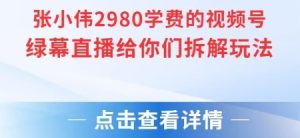 张小伟2980付费额视频号绿幕直播给你们拆解玩法-聊项目