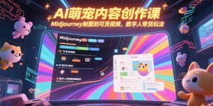 AI萌宠内容创作课，Midjourney制图到可灵视频，数字人带货玩法-聊项目