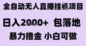 最新全自动抖音无人直播挂G项目,日入2k+ 包落地暴力撸金,小白可做【揭秘】-聊项目