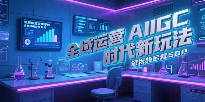 全域运营AIGC时代新玩法，文案封面设计公式，短视频运营SOP-聊项目