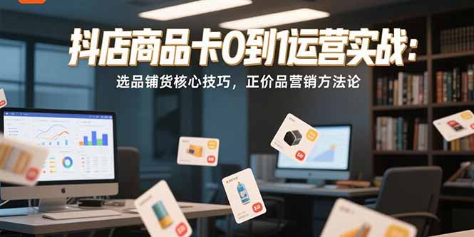 抖店商品卡0到1运营实战：选品铺货核心技巧，正价品营销方法论-聊项目